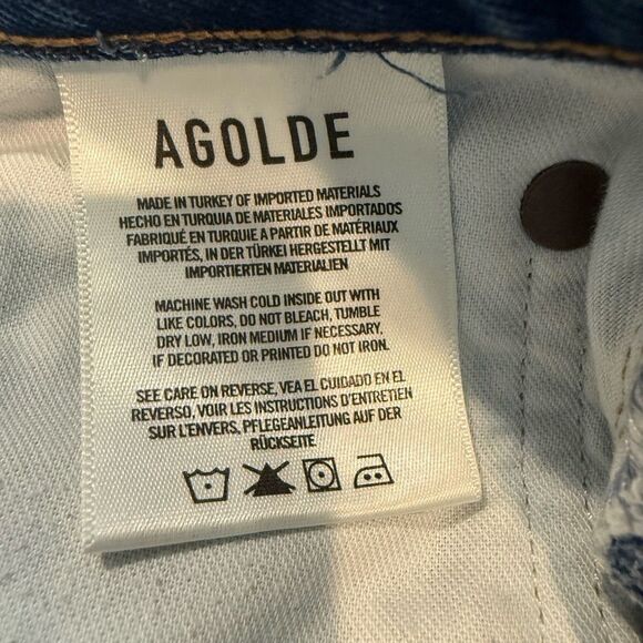 Agolde Parker Vintage Cut Off Denim Button Fly Shorts Size 28 - Picture 7 of 8